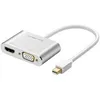 Адаптер видео UGREEN MD115, miniDisplayport (m) - VGA (f), HDMI (f), 0.15м, GOLD, ф/фильтр, серый [20421]