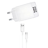 Блок питания (сетевой адаптер) WK WP-U119m 2xUSB, 2А с кабелем MicroUSB, 1м белый