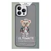 Чехол Keephone с мишкой для iPhone 15 Pro Max, серый (2039321504926)