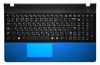 Клавиатура для ноутбука Samsung NP-305E5A чёрная, верхняя панель в сборе (голубая)