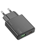 Сетевое зарядное устройство USB/Type-C Hoco N38 (20W, QC3.0, PD) (черное)