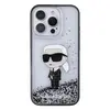 Чехол Karl Lagerfeld для iPhone 16 Pro Liquid Glitter NFT Karl Ikonik Transparent/Black (KLHCP16LLKKNSK)