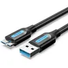 Кабель USB3.0 VENTION COPBC, USB 3.0 A(m) - micro USB 3.0 B (m), круглое, 0.25м, черный