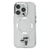 Чехол Karl Lagerfeld для iPhone 16 Pro, PC/TPU MagSafe NFT Karl & Choupette Metal Ring Transparent (KLHMP16LHNKCIT)