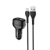 Автомобильное зарядное устройство (АЗУ) Hoco Z36 (2 USB) + кабель MicroUSB, 2.4 А, черный