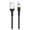 Кабель Hoco RA3 USB/microUSB, 2.4A, нейлон, 1 м, черный/золотистый (УТ000022076)