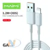 Дата-кабель MaiMi X51 (Lightning) 6A (белый) 1.2m