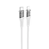 Кабель Type-C - Apple lightning Hoco U111 Transparent PD 20W 120см 3A  (grey)