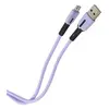 Кабель Usams SJ432 USB/microUSB, с индикатором, силикон, 1 м, фиолетовый (SJ432USB04)