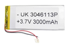 00-00020322 Аккумулятор 3.7V 3000mAh 3.0x46x113mm универсальный с проводками