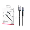 Кабель USB - MicroUSB XO NB215 (2.4A, оплетка ткань, LED индикатор) Черный