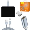 Кабель USB - MicroUSB Hoco U40A (магнитный, оплетка ткань) Серебро