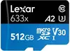 LEXAR 512GB  High-Performance 633x microSDXC UHS-I, up to 100MB/s read 70MB/s write C10 A2 V30 U3, Global