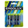 Батарейки Ergolux Alkaline LR6 (АА), 1,5В, 4 шт (BL4)