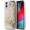 Чехол (клип-кейс) Guess Glitter, для Apple iPhone 12 mini, прозрачный/золотистый [guhcp12sglhflgo]