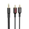 Аудиокабель Borofone BL11 AUX 3.5 мм-2RCA (тюльпан) 1.5 м, черный