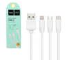 Кабель USB - 3 в 1 [iPhone + MicroUSB + Type-C] Hoco X1 Белый