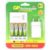 Зарядное устройство GP USB + 4 аккумулятора АAА (HR03) 1000mAh, адаптер (GP 100AAAHC/CPBA-2CR4)