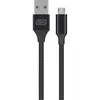 Кабель AXXA USB/microUSB, 2А, нейлон, 1 м, чёрный (7261)