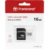 Карта памяти microSDHC UHS-I U1 Transcend 16 ГБ, 95 МБ/с, Class 10, TS16GUSD300S-A, 1 шт., переходник SD