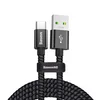 Дата-кабель Baseus Double Fast Charging USB-Type-C (плетеный шнур / 5 A) 1 м, черный