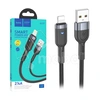 Кабель USB - Lightning Hoco U117 (2.4A, с функцией интеллектуального отключения, оплетка ткань, 1.2 м) Черный