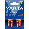 AAA Батарейка VARTA LongLife Max Power LR03 Alkaline, 4 шт.