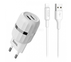 Адаптер Сетевой с кабелем Hoco C41A 2USB/5V/2.4A +lightning (white)