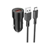 Автомобильное зарядное устройство (АЗУ) Borofone BZ19A QC 3.0 (USB) + кабель Type-C, 3 A, черный