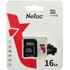 Карта памяти microSDHC UHS-I U1 NETAC P500 Eco 16 ГБ, 90 МБ/с, Class 10, NT02P500ECO-016G-R, 1 шт., с адаптером