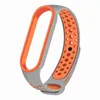 Силиконовый ремешок для Xiaomi Mi Smart Band 5 / Mi Smart Band 6 (серый/оранжевый) Sport