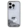 Чехол Karl Lagerfeld для iPhone 16 Pro Liquid Glitter NFT Choupette Transparent/Black (KLHCP16LLKCNSK)