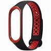 Силиконовый ремешок для Xiaomi Mi Band 3 / Mi Band 4 (черный/красный) Sport