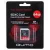 Карта памяти MicroSDHC 64GB Qumo без адаптера (class 10) UHS-1