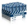 Батарейки Ergolux Alkaline LR6 (АА), 1,5В, 20 шт (BP20)