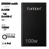 Универсальный внешний аккумулятор Earldom ET-PD11 20000 mAh 2xUSB, 2xUSB-C QC 3.0 3A PD 22.5W, LED, Li-Pol (черный)