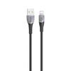 Кабель Usams US-SJ541, USB/Lightning, 2,4А, с подсветкой, нейлон, 1,2m Black (УТ000029632)