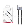 Кабель USB - Lightning XO NB215 (2.4A, оплетка ткань, LED индикатор) Черный