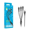 Кабель USB - 3 в 1 (Lightning + MicroUSB + Type-C) Borofone BX66 (2A, наносиликон, 1 м) Черный