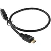 Кабель аудио-видео LAZSO WH-111, HDMI (m) - HDMI (m) , ver 2.0, 0.5м, GOLD, черный [wh-111(0,5m)]