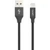 Кабель PERO DC-02, Lightning (m) - USB (m), 1м, в оплетке, черный [prdc-028p1mb]