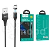 Кабель USB - Type-C Hoco U76 (3A, магнитный, оплетка нейлон, 1.2 м) Черный