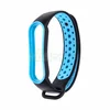 Ремешок для Xiaomi Mi Band 5 / Mi Band 6 / Mi Band 7 Sport (с отверстиями) (тип 1) черный с голубым