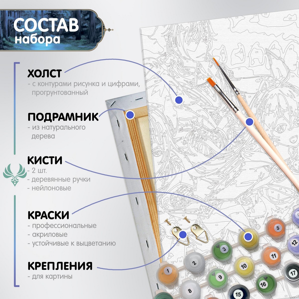 Картина по номерам (30х40) Геншин ДИЛЮК И КЭЙА (35 цветов)