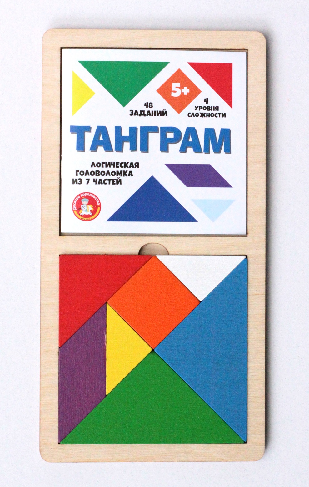Игра головоломка деревянная "Танграм" (цв, бол) 