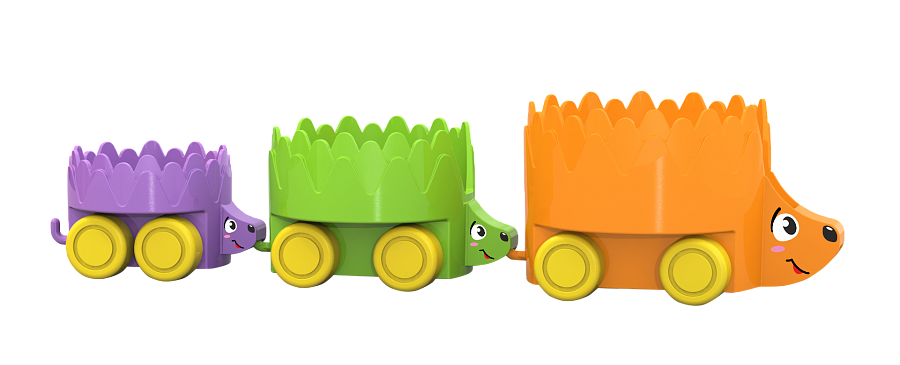 Набор игрушек на колёсах "Ёжики"