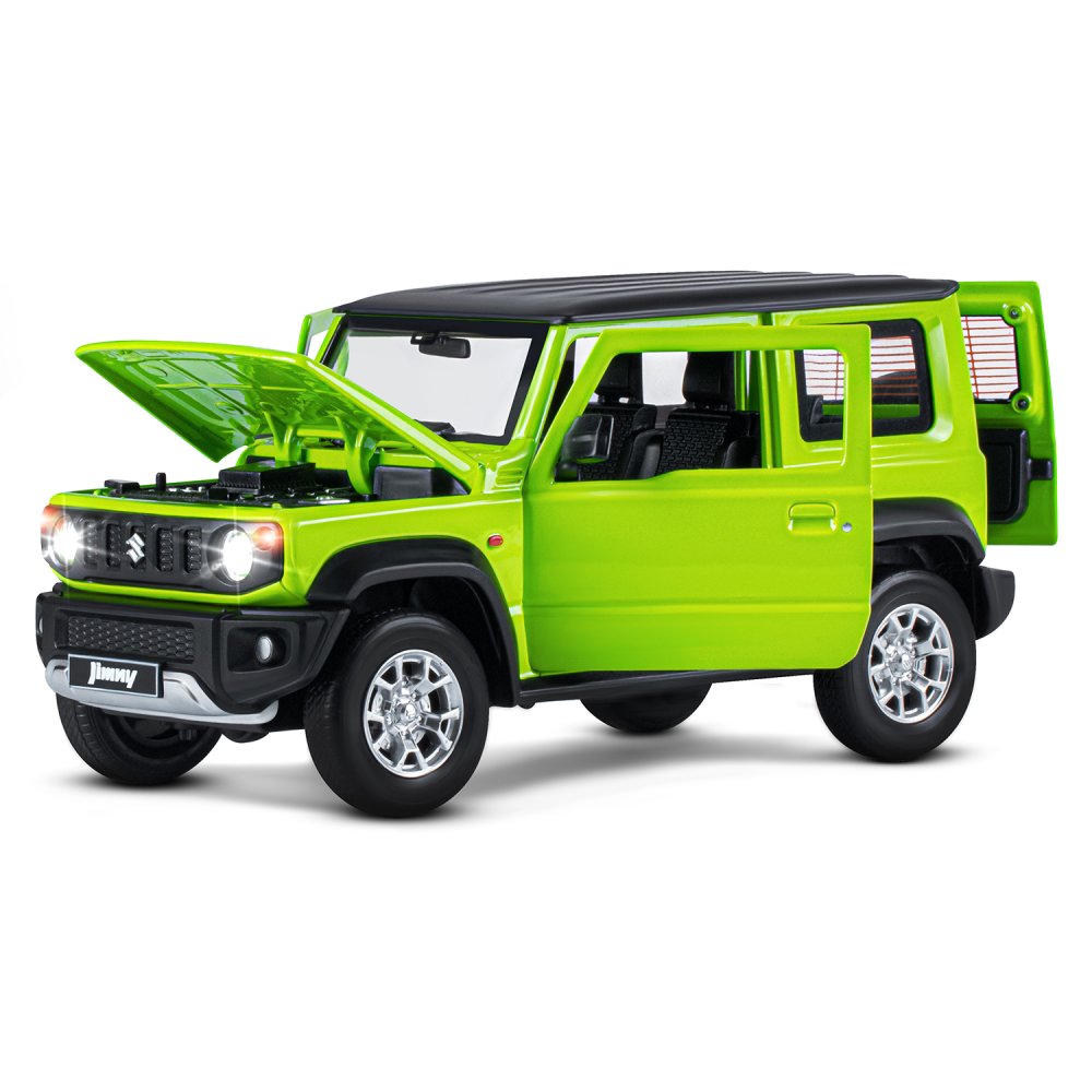 Машинка металлическая, 1:18, Suzuki Jimny, зеленый, открываются двери, капот и баг ТМ "Автопанорама"