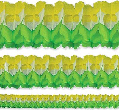 Гирлянда Декор 3,6м зелено-бело-желтая