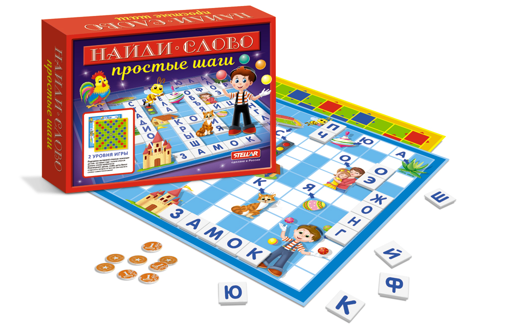 Настольная игра №58 "Найди слово. Простые шаги"