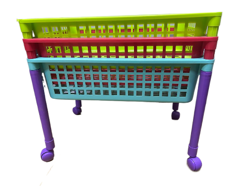 Этажерка для игрушек с лотками (на колесах)